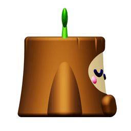 Creature Kin Chipper Figure Cute Tree Stump Art Toy Royalty-Free 3d model