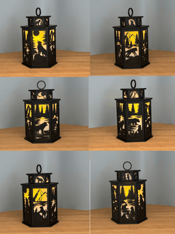 Bear and Wolf Lantern Lamp Decoration Tea Light Candle Holder Home Decor Lamp 3d model