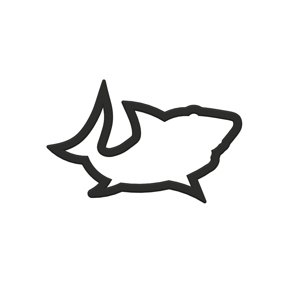 Shark Cookie Cutter STL File - 4 inches 3d model
