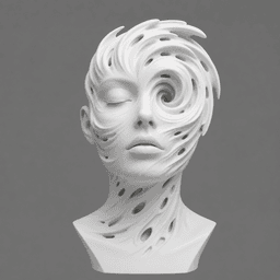 Vortex Face Bust STL | Abstract Parametric Sculpture | Modern Art 3D Print 3d model