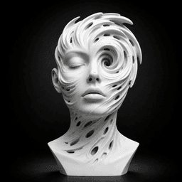 Vortex Face Bust STL | Abstract Parametric Sculpture | Modern Art 3D Print 3d model
