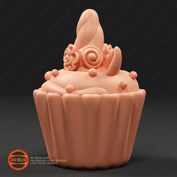 Cupcake in unicorn style 3d model