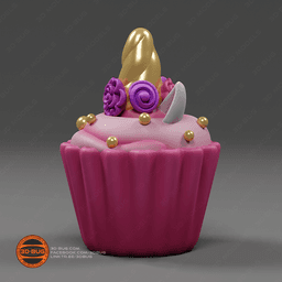 Cupcake in unicorn style 3d model