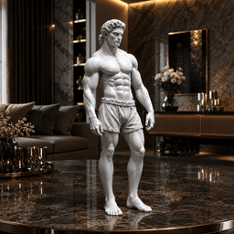 Aesthetic Greek God Statue STL | David Style Bodybuilder Sculpture | 3D Print Model 3d model