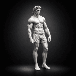 Aesthetic Greek God Statue STL | David Style Bodybuilder Sculpture | 3D Print Model 3d model