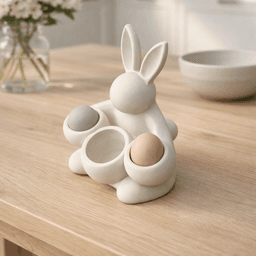Easter Bunny Egg Holder STL-Hugging Bunny-Spring Table Decor-Succulent Planter 3d model