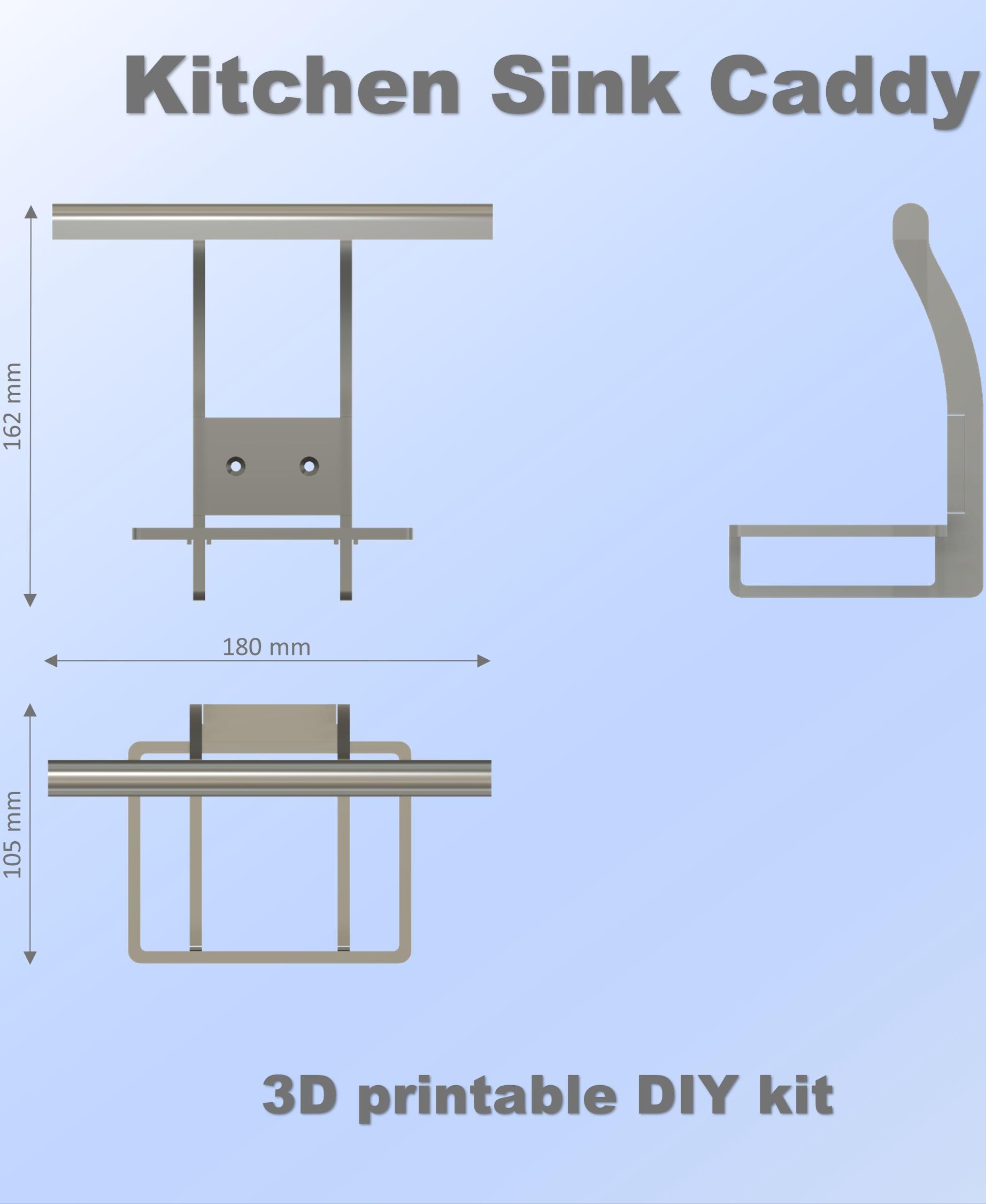 Kitchen Sink Caddy, Sink Organizer, Cloth Hanger, Sponge Holder 3d model