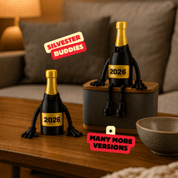 SILVESTER BUDDY / SPARKLING WINE BOTTLE ARTICULATED / SILVESTER DECOR / SILVESTER GIFT 3d model
