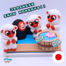 Cute Flexi Snow Monkey Diorama - Japan 3d model