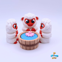Cute Flexi Snow Monkey Diorama - Japan 3d model