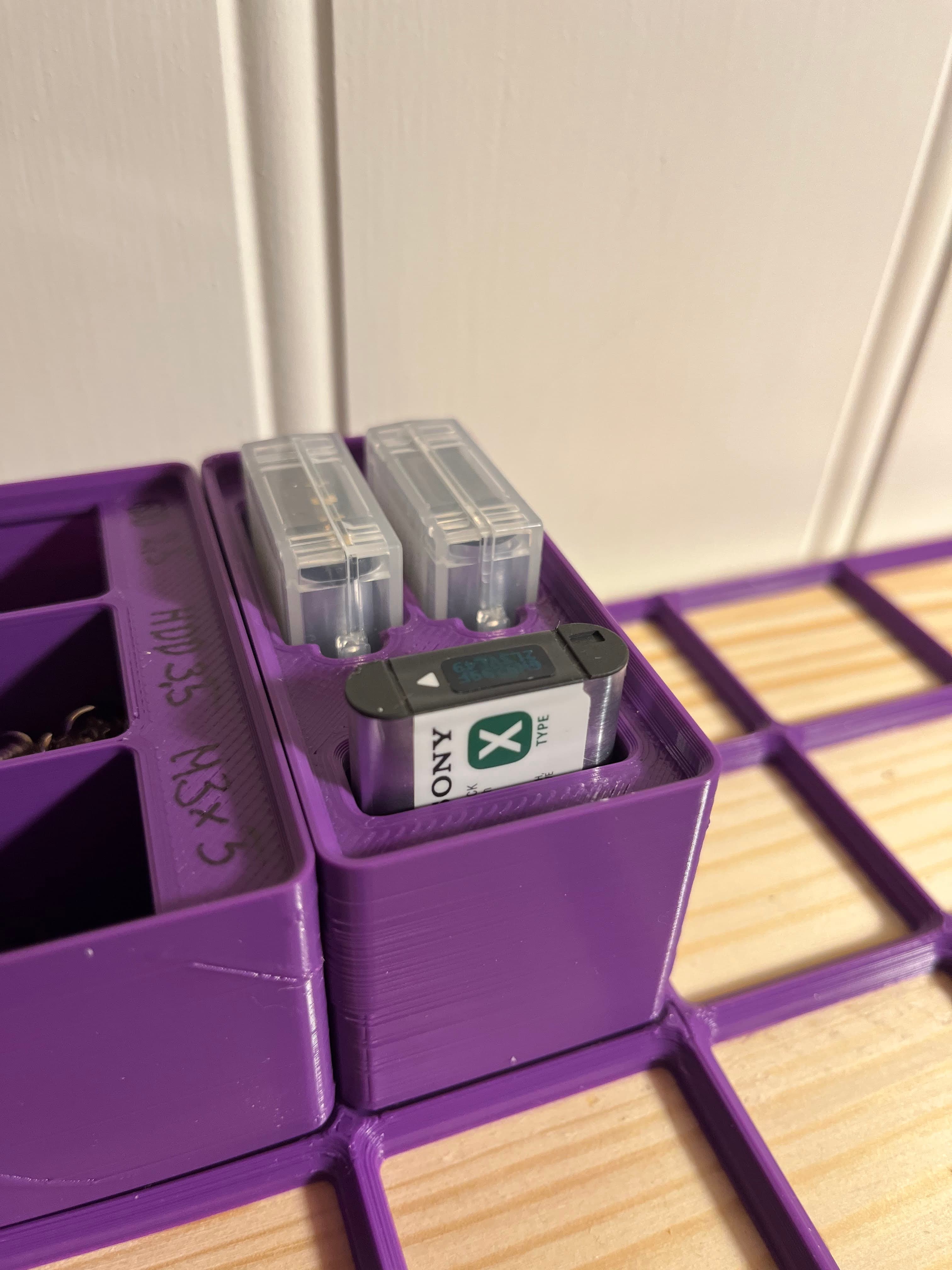 Gridfinity 1x2 3 Sony battery storage 3d model