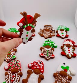 Gingerbread Cookie Ornament Set 3d model