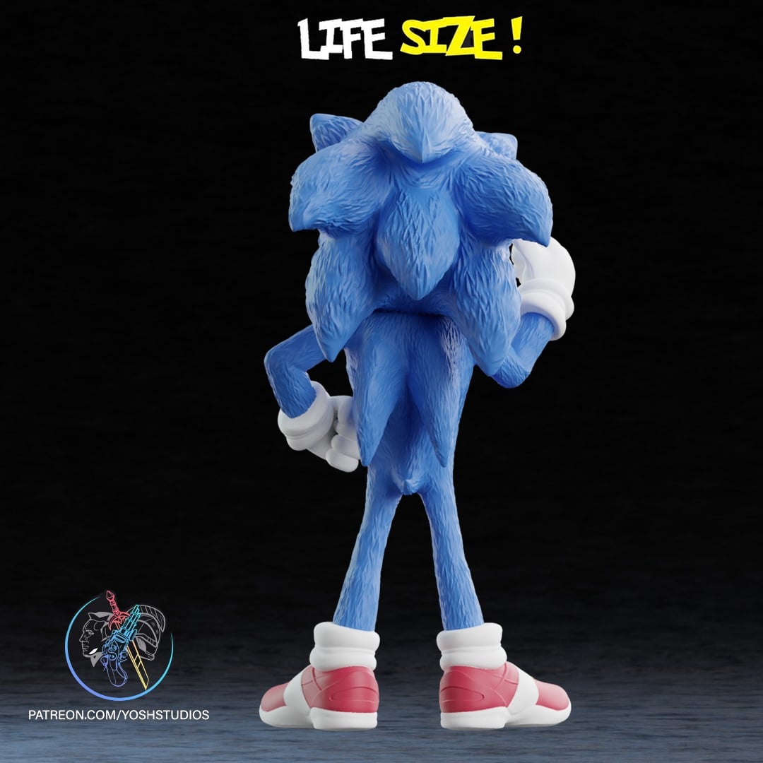 Life Size Sonic 3D Printer File STL 3d model