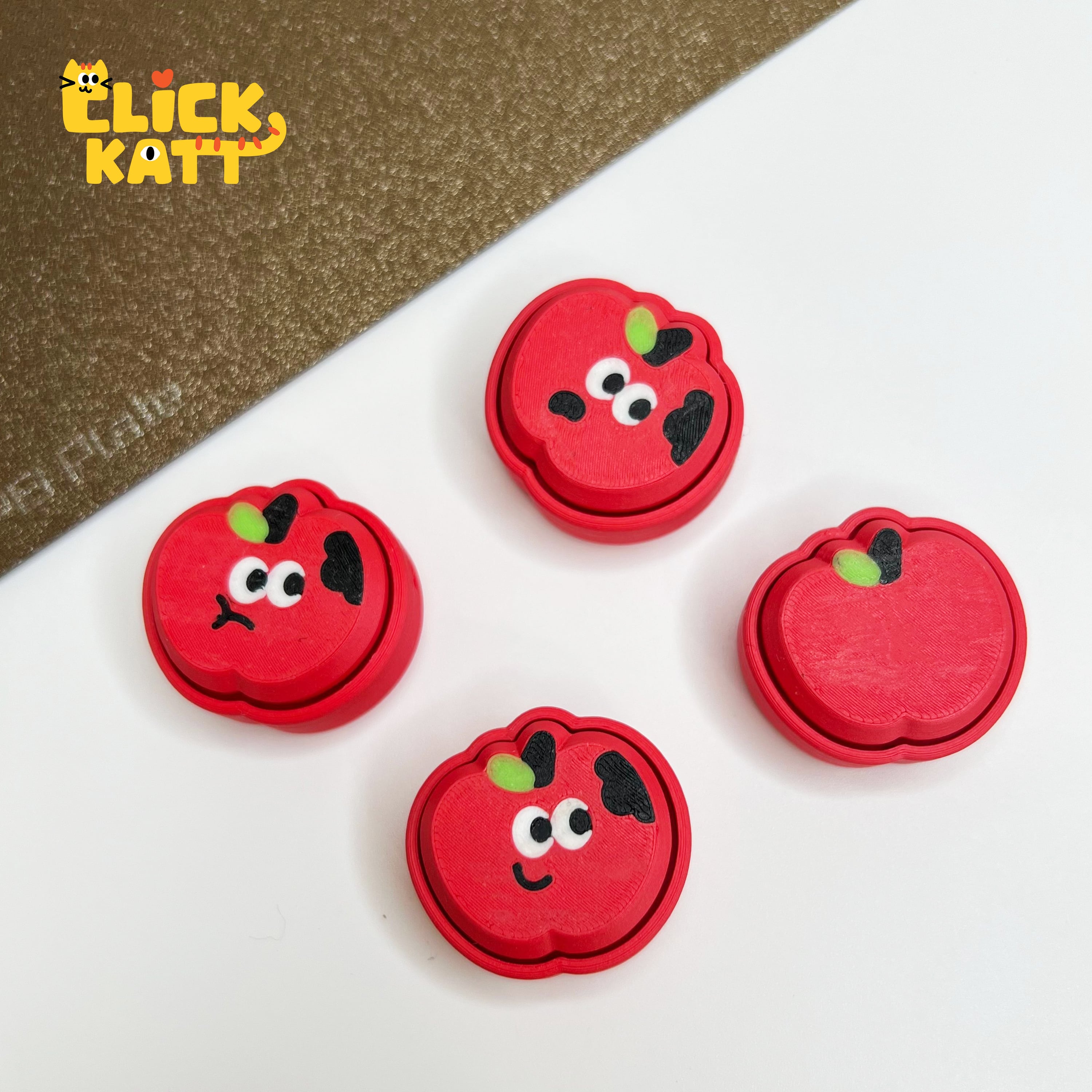 Apple - Clicker Fidget Toy Keychain 3d model