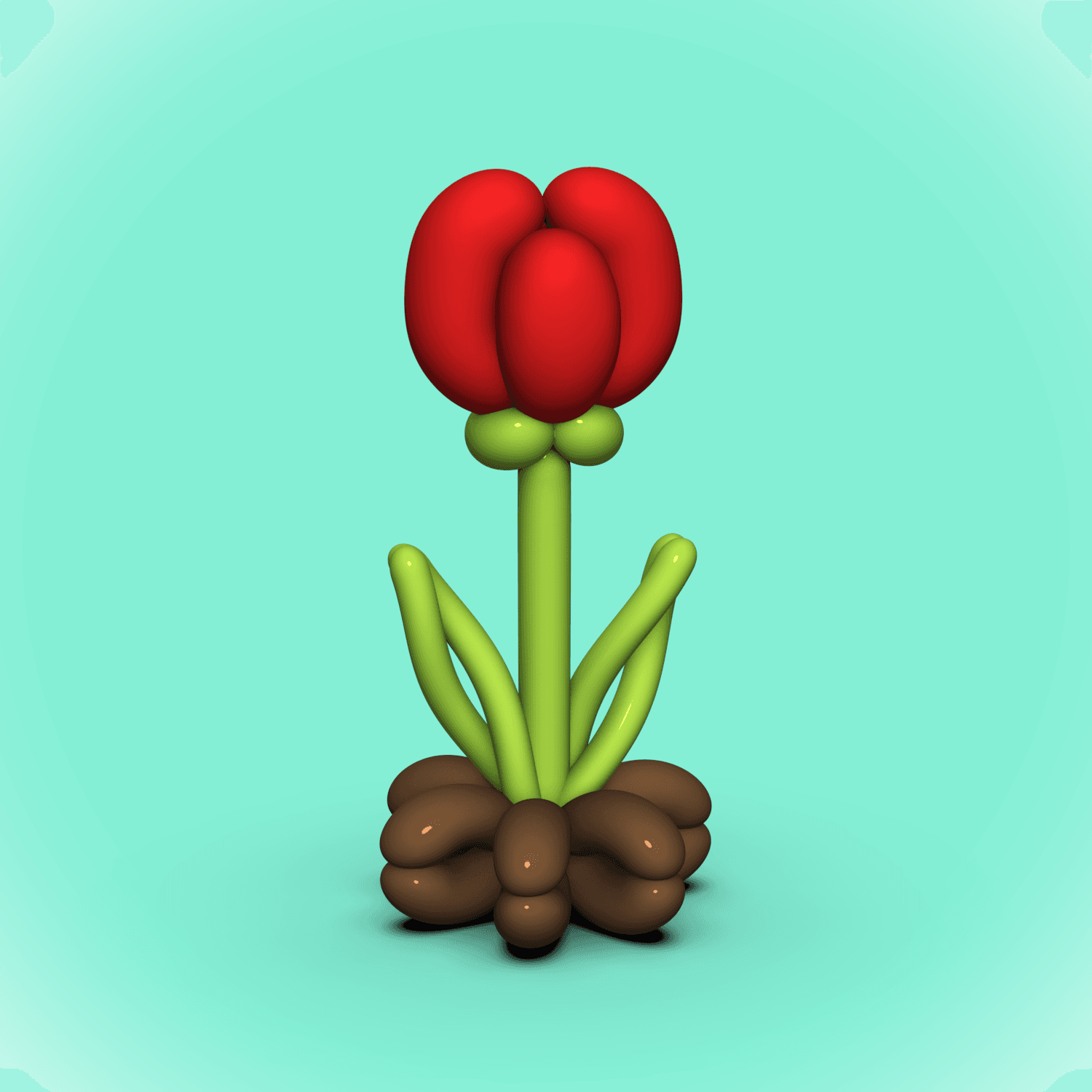 Balloon Tulip Flower  3d model