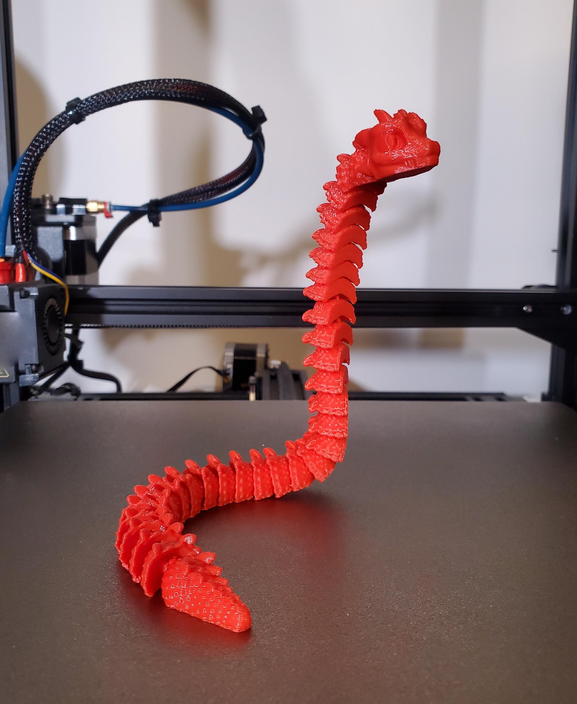 Baby Basilisk (Extra Long) - Articulated Snap-Flex Fidget (Loose Joints) - Super awesome print! I printed this at 60% scale and it turned out great. - 3d model