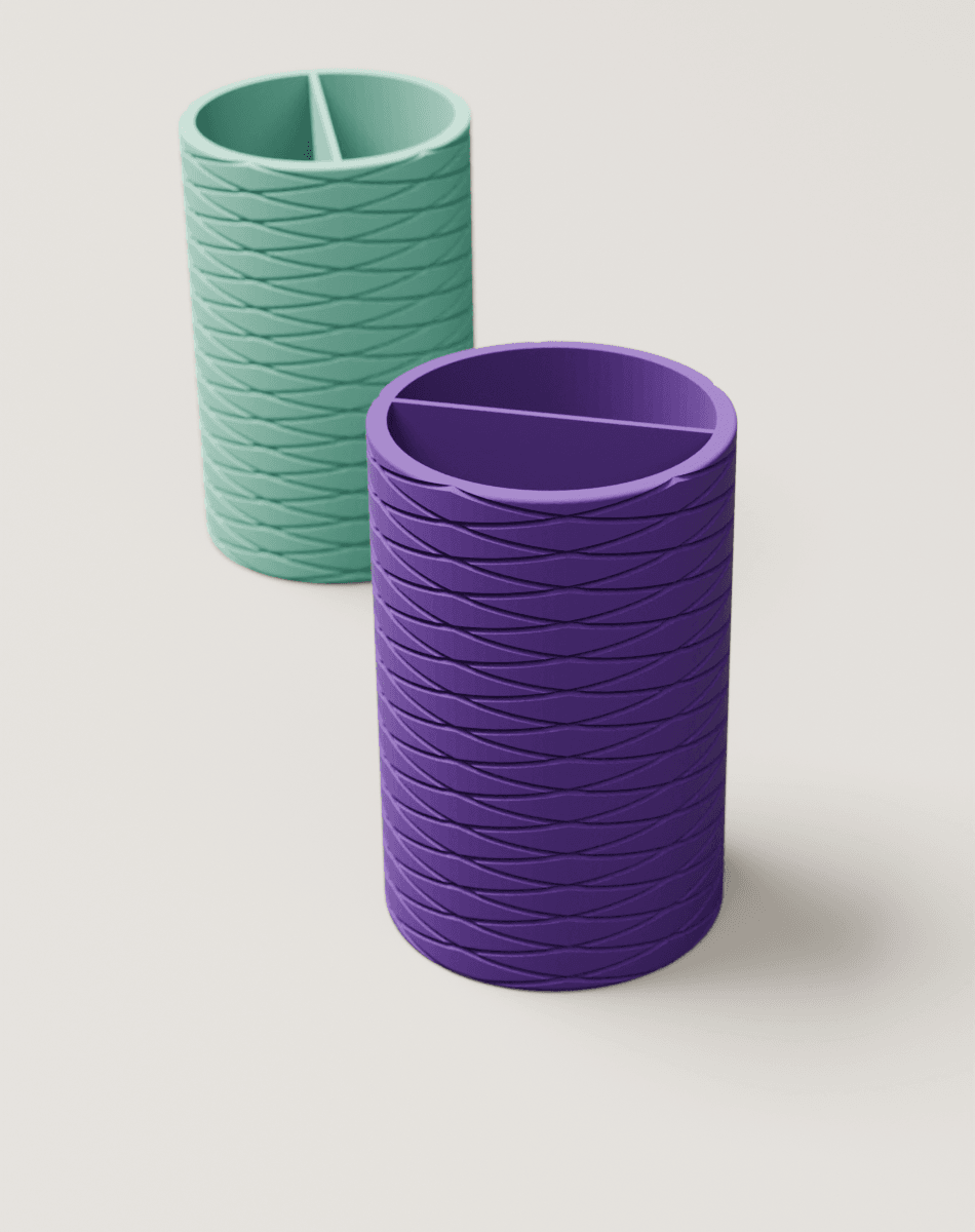 Knurled Pattern Toothbrush Holder 3d model