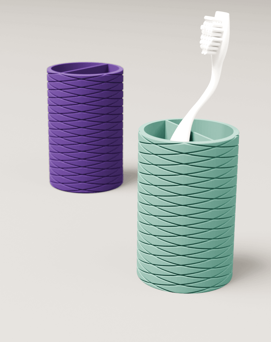 Knurled Pattern Toothbrush Holder 3d model