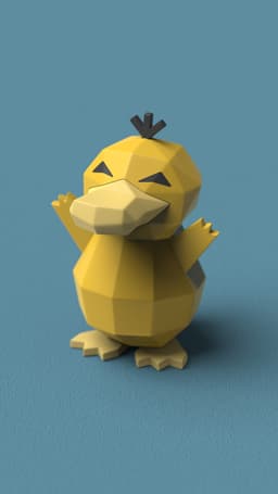 Low-poly Psyduck 3d model