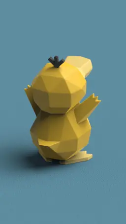 Low-poly Psyduck 3d model