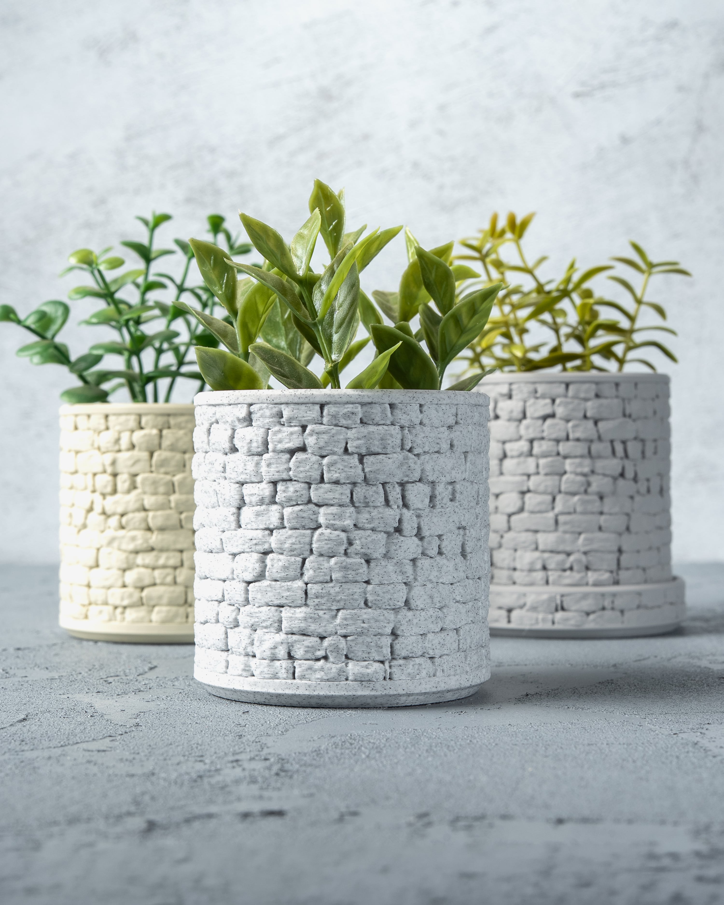 Stone Wall Planter Round 3d model