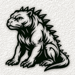 PITBULL DRAGON WALL ART HOME DECOR 3d model