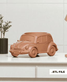 Retro Beetle Planter – Classic Car STL Pot for 3D Printing (POT27) 3d model