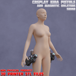 Sci-fi Shion Cosplay Kira Pistols with Holsters Overwatch 3d model