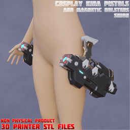 Sci-fi Shion Cosplay Kira Pistols with Holsters Overwatch 3d model