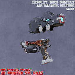 Sci-fi Shion Cosplay Kira Pistols with Holsters Overwatch 3d model
