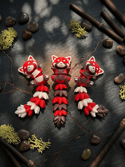 Cute Flexi Baby Red Panda Toy / Keychain - FREE 3d model