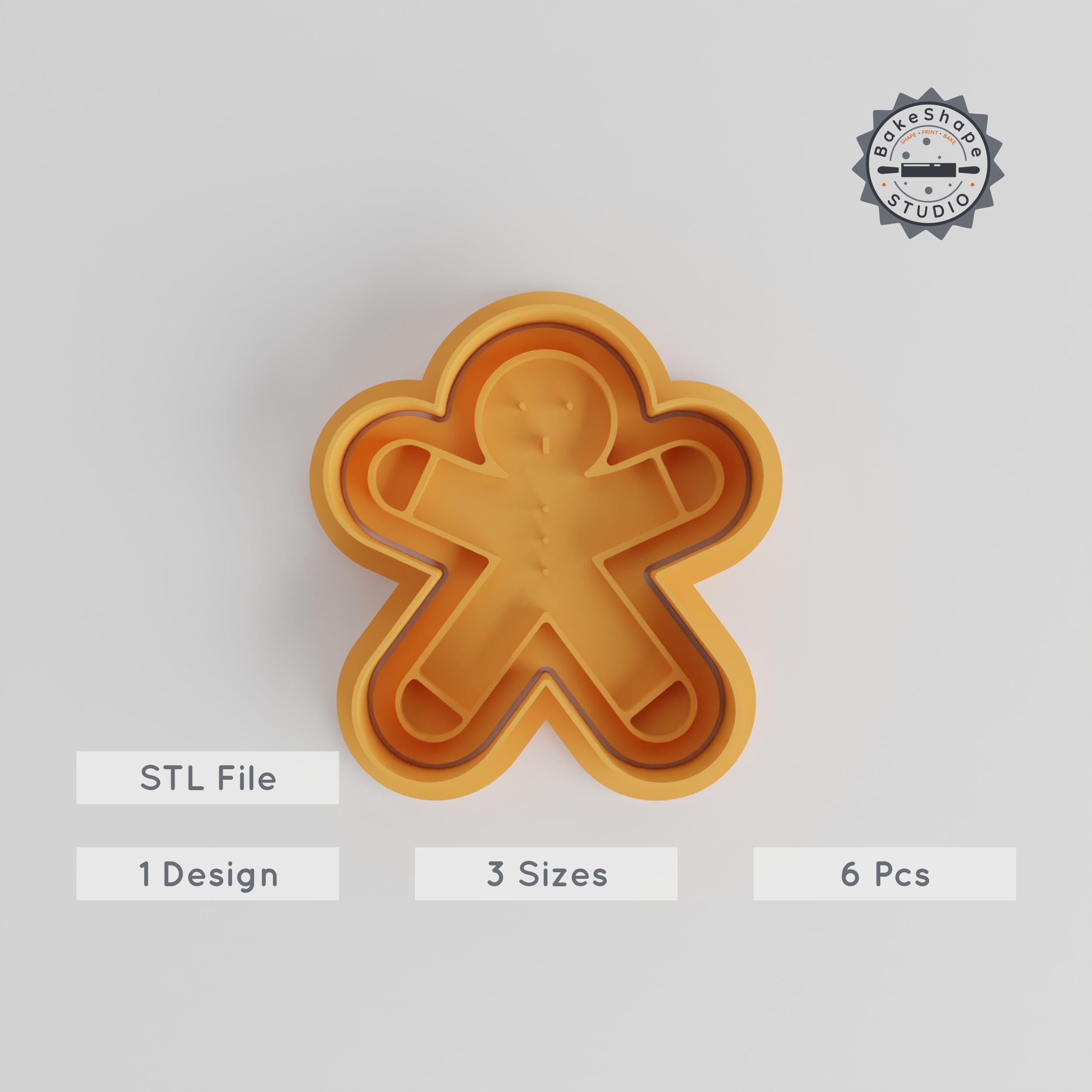 Teddy Bear Cookie Cutter & Stamp, Perfect for Fondant, 6-Piece Set, S/M/L Sizes, Valentine's Gift, Soft Cuddle Toy Cuddly Bear Design PRODUCT_4974 3d model