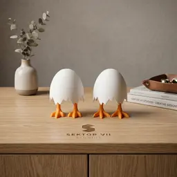 BROKEN EGGS WITH LEGS / MODERN EASTER DECOR / CUTE DECOR / EASTER GIFT / DISPLAY PIECE 3d model