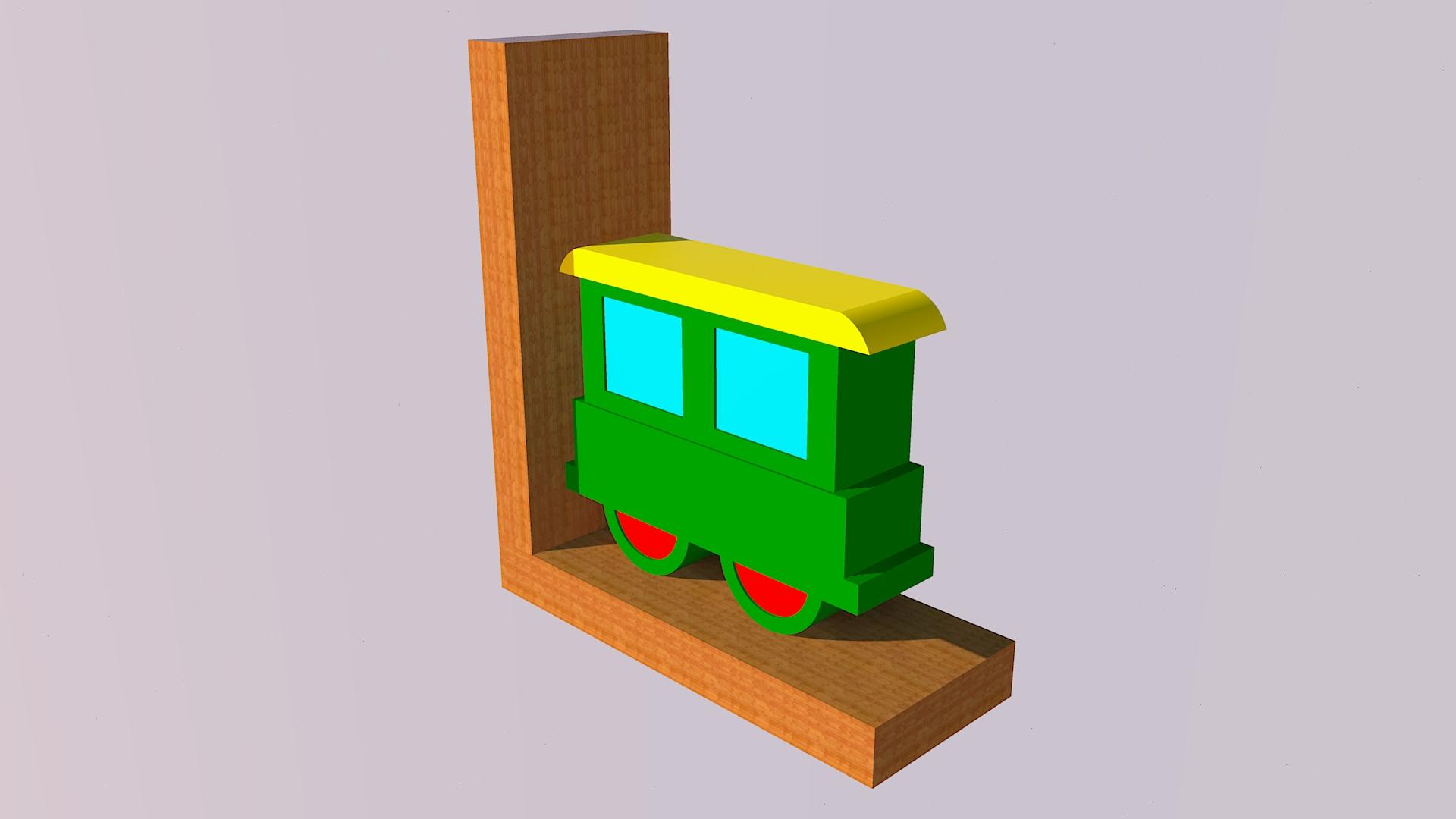 Train Bookend 3d model