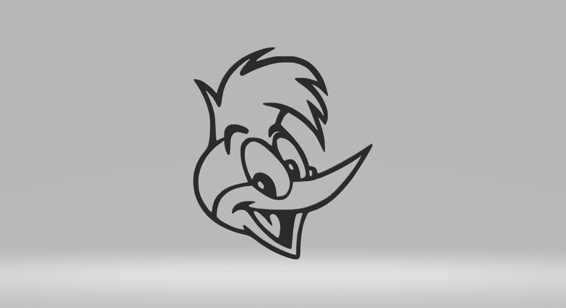 Woody Woodpecker Cartoon 2D.stl 3d model