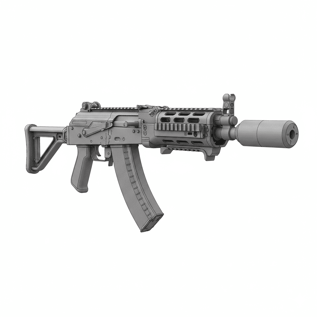 Gun Kalashnikov Vityaz SN Tactical SMG 3d model