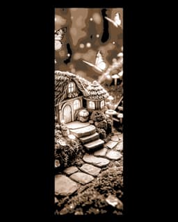 The gnome's world is small but cozy - huts in the forest - Set of Bookmarks 3d model