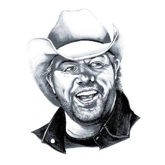 HueForge - Toby Keith - Grayscale 3d model