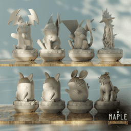 Chess Set - Pokemon - Customizable 3d model