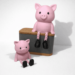 ARTICULATED LUCKY PIGS - PERFECT SILVESTE PRINT / SILVESTER DECOR / SILVESTER GIFT 3d model