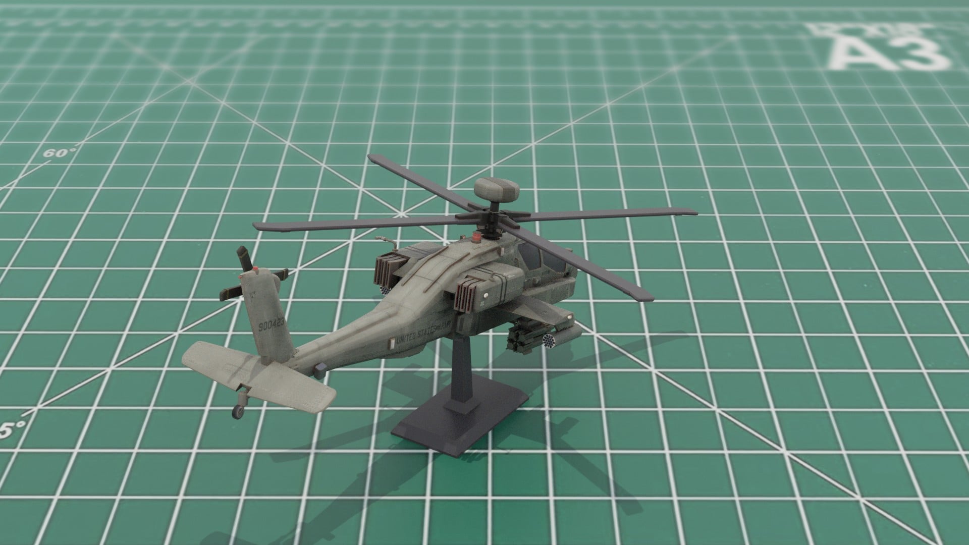 AH64D Longbow Apache Gunship STL 3D Print Model 3d model