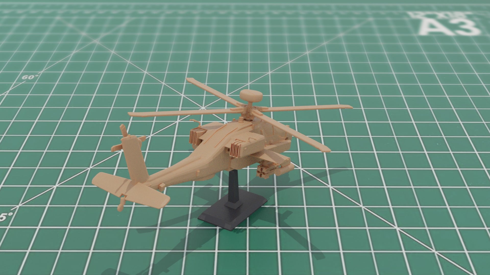 AH64D Longbow Apache Gunship STL 3D Print Model 3d model