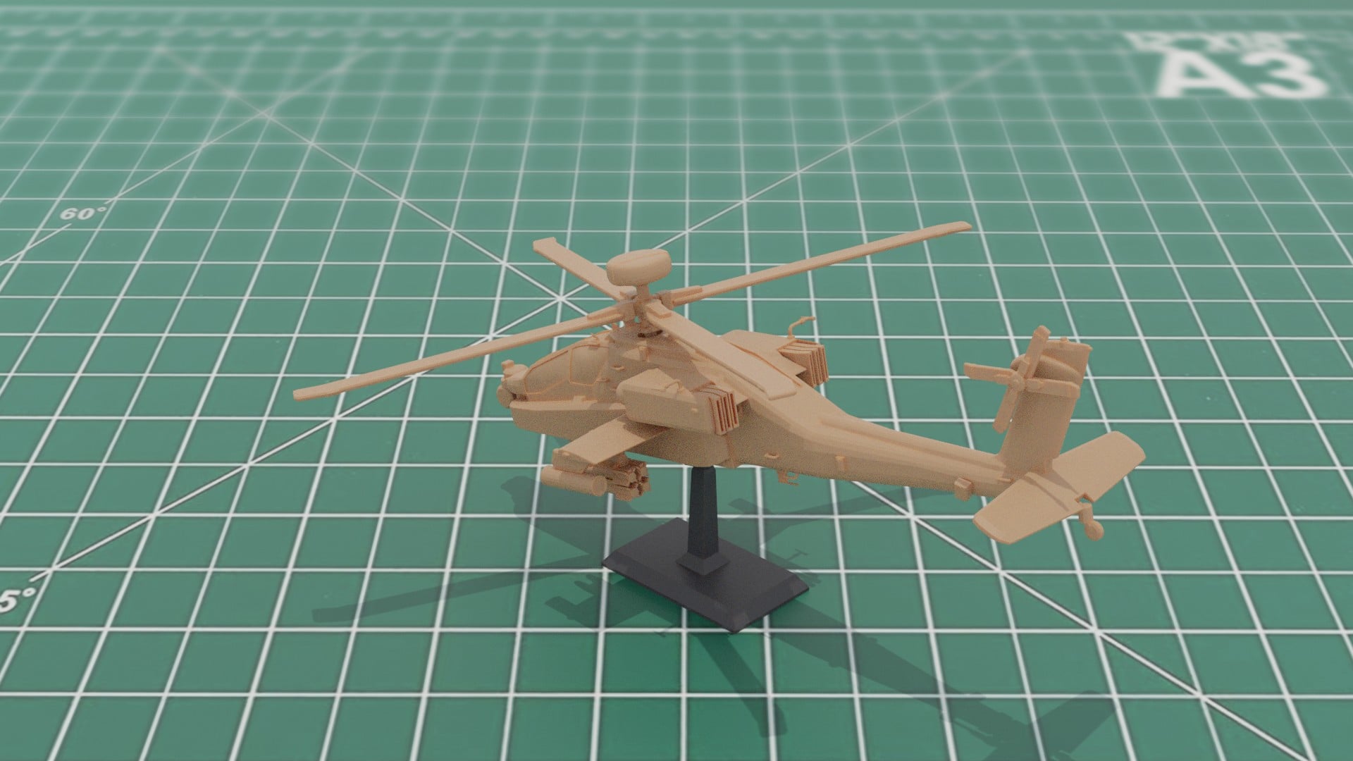 AH64D Longbow Apache Gunship STL 3D Print Model 3d model