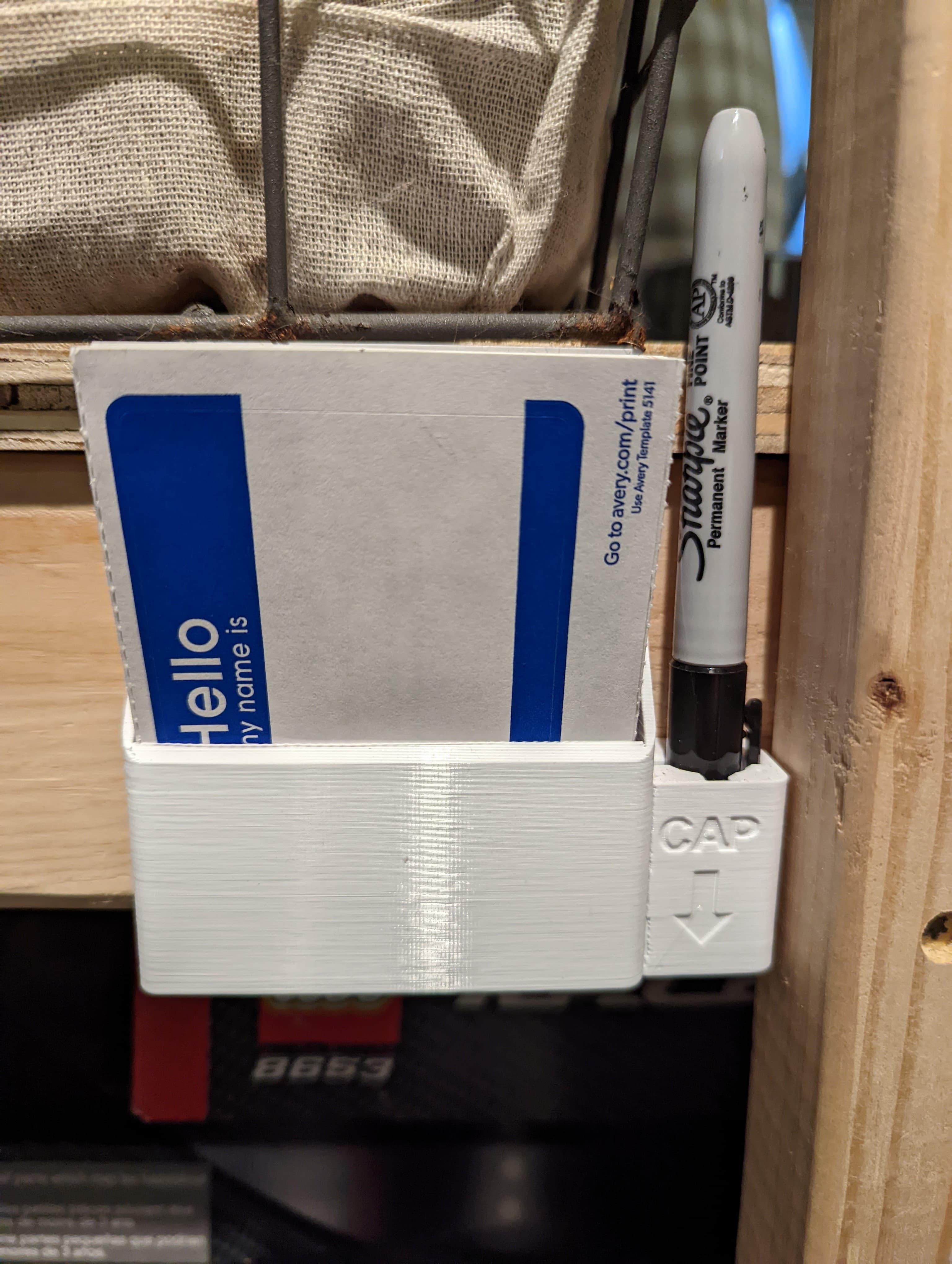 Label and Sharpie Holder 3d model