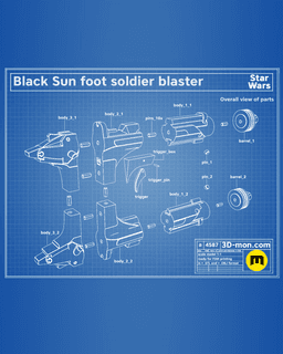 Black Sun Foot Soldier's Blaster - Star Wars 3d model