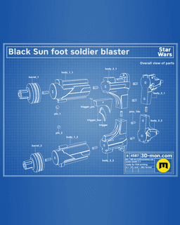 Black Sun Foot Soldier's Blaster - Star Wars 3d model