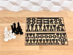 Tiny Chess Kit-Card (compact and modern 3D puzzle set) 3d model