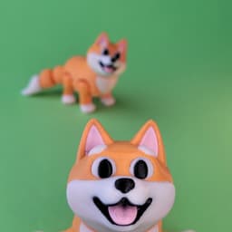 Shibby - Felxi Shiba Inu with accessories 3d model