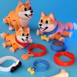 Shibby - Felxi Shiba Inu with accessories 3d model