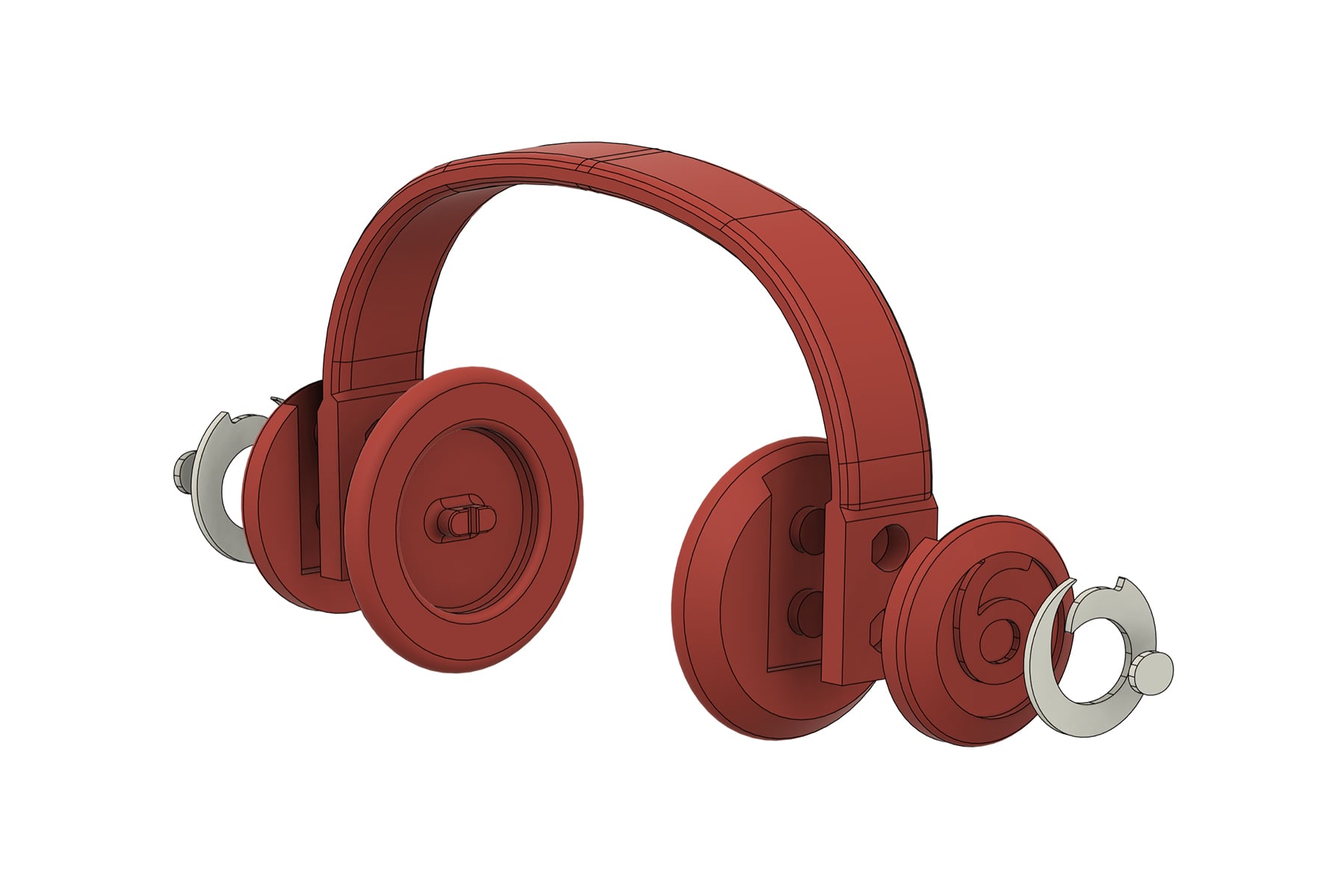 Emo Pet Robot Custom Red Headphones 3d model